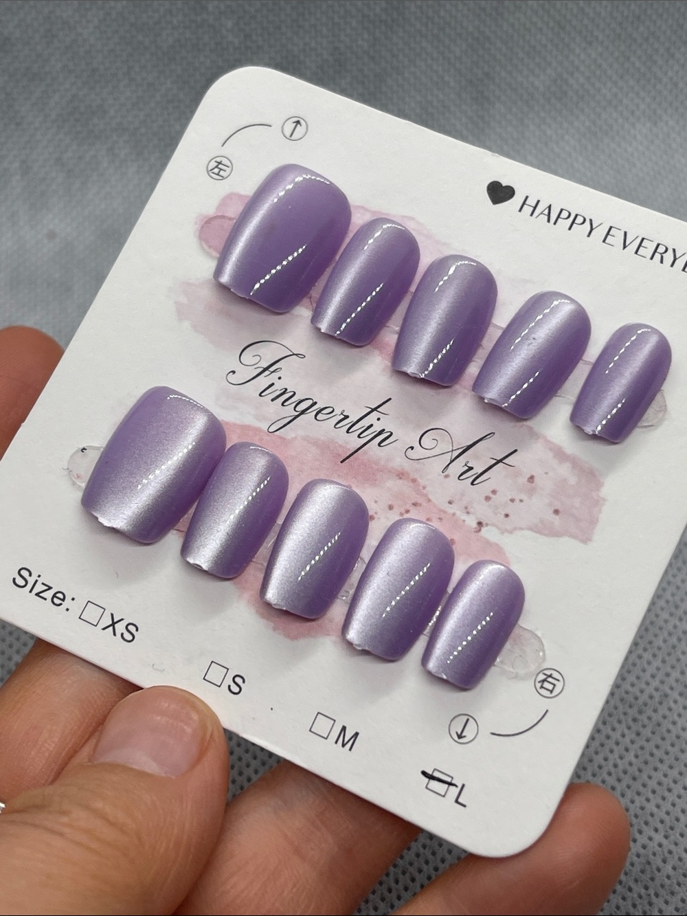 L size Elegant Lavender Press-On Nails